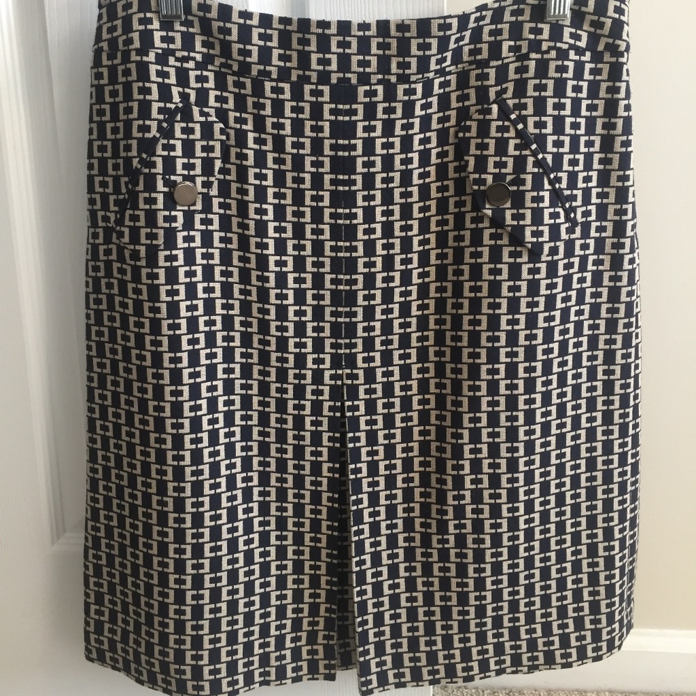 Navy Patterned Skirt